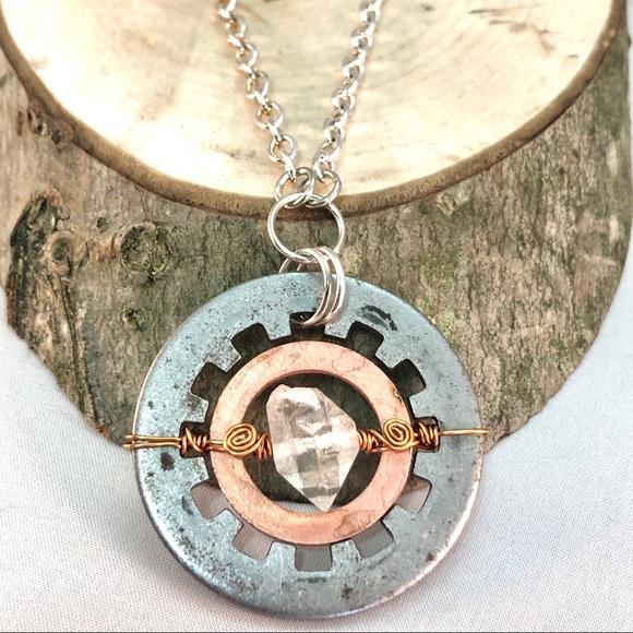 Jewelry - Floating Quartz Crystal Upcycle Necklace